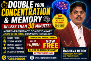 “Neuro-Frequency Conditioning session for concentration and memory improvement by Raghava Reddy”