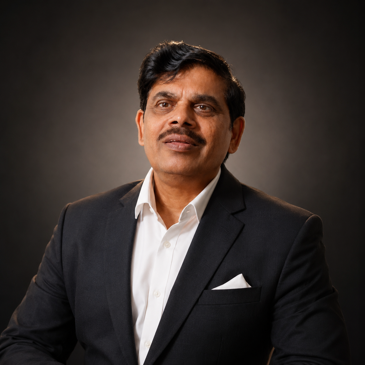 Raaghava Reddy in a dark suit